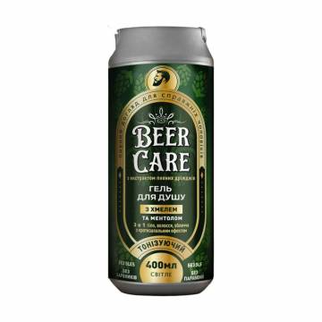 Мужской гель для душа 3 в 1 Beer Care Тонизирующий, с хмелем и ментолом, 400 мл