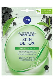 Тканевая маска для лица NIVEA Детокс кожи, обогащенная сывороткой, 1 шт