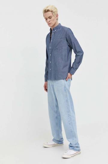 Хлопковая рубашка HUGO мужская regular воротник button-down Хлопковая рубашка HUGO мужская regular воротник button-down