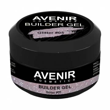 Гель для наращивания ногтей Avenir Cosmetics Pro Glitter 05, 15 мл Гель для наращивания ногтей Avenir Cosmetics Pro Glitter 05, 15 мл