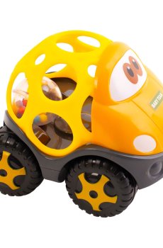 Игрушка-погремушка Baby Team Машинка, желтая, от 6 месяцев (8406)