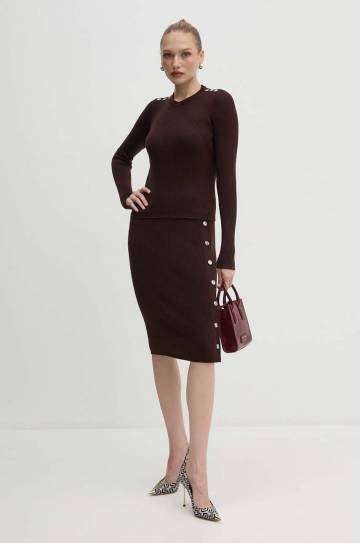 Шерстяная юбка Pinko цвет коричневый midi карандаш 104021 A15S Шерстяная юбка Pinko цвет коричневый midi карандаш 104021 A15S