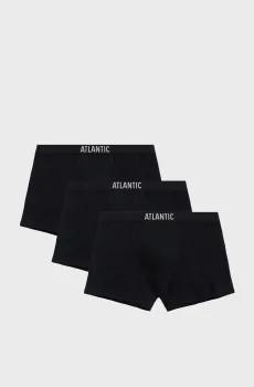 Мужские черные боксеры (3 шт) Черный S Atlantic 3MH-011