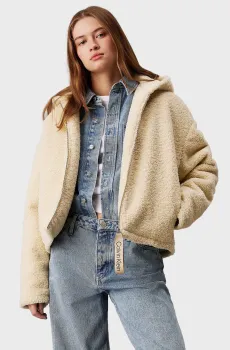 Женская бежевая шуба SHERPA JACKET Бежевый S Calvin Klein Jeans J20J224130