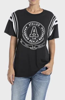 Женская черная футболка Черный M Replay WI3438.000.A23458