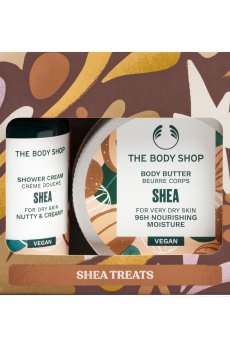 Подарочный набор для ухода за телом The Body Shop Nourish & Flourish Shea Duo (крем для душа, 60 мл + масло для тела, 50 мл)