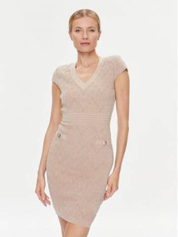 Guess Трикотажна сукня 4RGK01 5661Z Бежевий Slim Fit Guess Трикотажна сукня 4RGK01 5661Z Бежевий Slim Fit