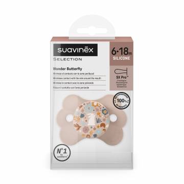 Пустышка физиологическая в форме бабочки Suavinex Wonderland розовая с рисунком, от 6 месяцев до 1.5 года, 1 шт (308782) Пустышка физиологическая в форме бабочки Suavinex Wonderland розовая с рисунком, от 6 месяцев до 1.5 года, 1 шт (308782)