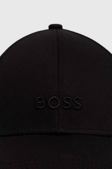 Хлопковая кепка BOSS цвет чёрный с аппликацией 50519889 Хлопковая кепка BOSS цвет чёрный с аппликацией 50519889