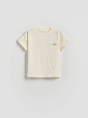 Reserved - Бавовняна футболка - кремовий - 288GS-01X