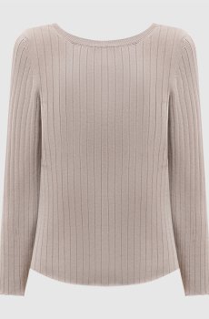Бежевый топ в рубчик