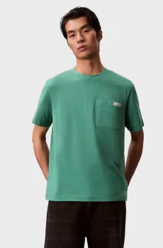 Мужская зеленая футболка EASY COIN POCKET Зеленый L Calvin Klein Jeans LV04RF280G