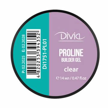 Гель для наращивания ногтей Divia ProLine Builder Gel PL01 Clear, 14 г Гель для наращивания ногтей Divia ProLine Builder Gel PL01 Clear, 14 г