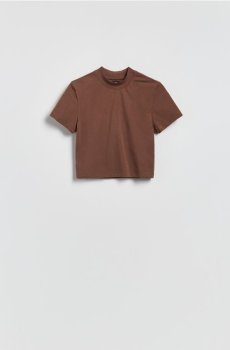 Reserved - Футболка з високим вмістом бавовни - темно коричневий - 367HT-89X