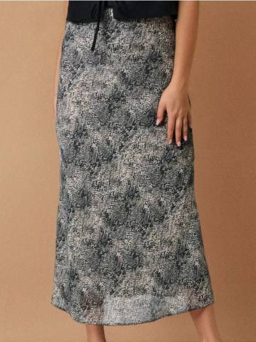 Спідниця міді з тваринним принтом - різнобарвний Спідниця міді з тваринним принтом - різнобарвний