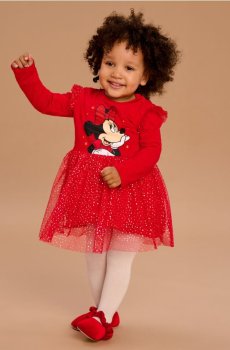 Сукня з тюлем та блискучим принтом Minnie Mouse - червоний