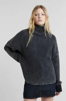 Женский темно-синий свитер Loose overdyed turtle knit wmn Синий S G-Star RAW D25752,D467