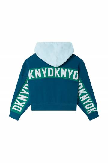 Детская кофта Dkny цвет бирюзовый узор