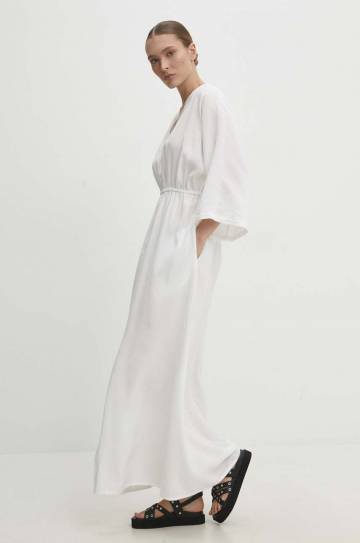 Платье Answear Lab цвет белый maxi oversize Платье Answear Lab цвет белый maxi oversize