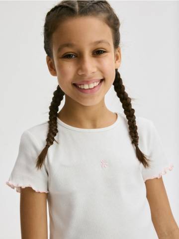 Reserved - Футболка з вишивкою - кремовий - 2670N-01X