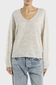 Женский светло-серый пуловер Серый S Replay DK3910.000.G23918