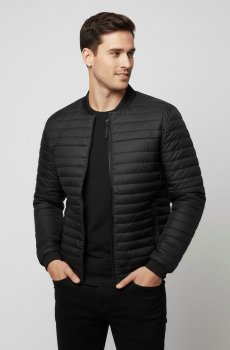 Мужской стеганый бомбер черного цвета SB-26305-texas-black