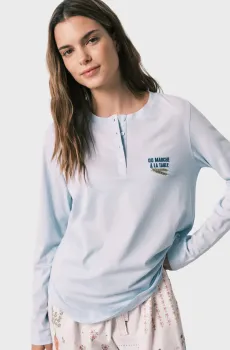 Женский голубой лонгслив Голубой XL womensecret 3273292