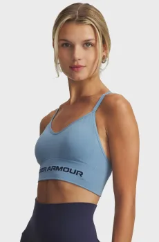 Женский голубой топ Vanish Seamless Low Bra Голубой M Under Armour 1384417-418