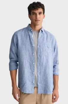 Мужская льняная рубашка с узором REG LINEN HOUNDSTOOTH Разноцветный S Gant 3240067