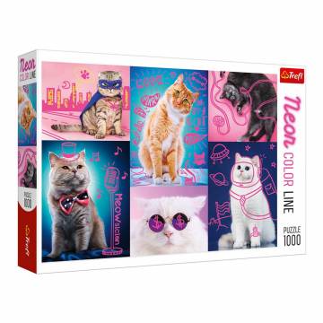 Пазли Trefl Neon color line Супер коти 1000 шт (10581) Пазли Trefl Neon color line Супер коти 1000 шт (10581)