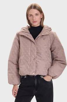 Женская бежевая куртка с узором Бежевый M Guess V5BL07.WGLW2;FNGX