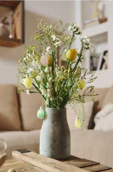 Набір з 16 декоративних великодніх яєць для підвішування - різнобарвний