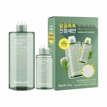 Набор для лица FarmStay Tea Tree Biome Calming Set (Cleansing Water, 400 мл + Cleansing Water, 100 мл + ватные пады, 20 шт) Набор для лица FarmStay Tea Tree Biome Calming Set (Cleansing Water, 400 мл + Cleansing Water, 100 мл + ватные пады, 20 шт)