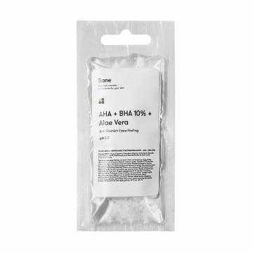 Пилинг для лица Sane AHA + BHA 10% + Aloe Vera Anti-Blemash Face Peeling с экстрактом алоэ, 20 мл (саше) Пилинг для лица Sane AHA + BHA 10% + Aloe Vera Anti-Blemash Face Peeling с экстрактом алоэ, 20 мл (саше)