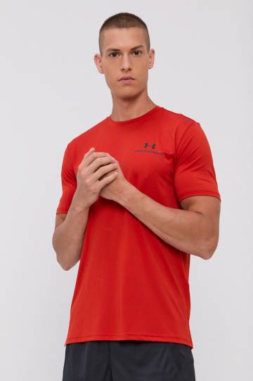 Футболка для тренинга Under Armour Rush Energy цвет красный однотонная 1366138-001 Футболка для тренинга Under Armour Rush Energy цвет красный однотонная 1366138-001