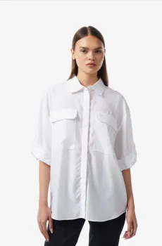 Женская белая рубашка Белый 40 Lacoste CF0410001