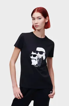 Женская черная футболка Ikonik 2.1 Черный M Karl Lagerfeld 230W1704