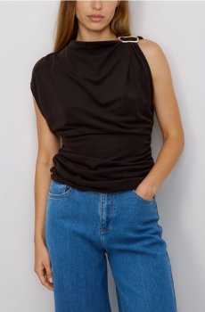 Reserved - Блузка з високим вмістом модалу - темно коричневий - 268HT-89X