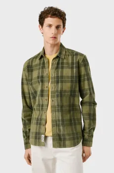 Мужская оливковая рубашка в клетку CASTER Оливковый M Pepe Jeans PM3090833