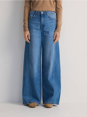 Reserved - Джинси wide leg з прошиванням - синій - YT353-50J Reserved - Джинси wide leg з прошиванням - синій - YT353-50J