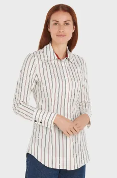 Женская белая рубашка в полоску MONOTYPE STRIPE Белый S Tommy Hilfiger WW0WW42297