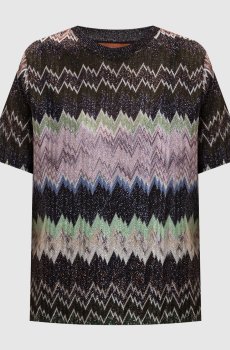 Футболка в узор с люрексом