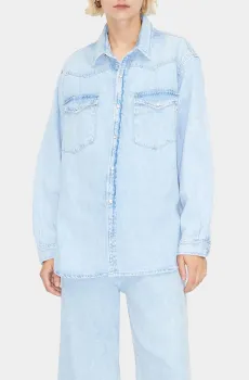 Женская голубая джинсовая рубашка Голубой XS Bimba Y Lola 231BR2029.T1401