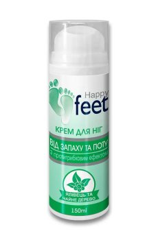 Крем для ног Happy Feet Можжевельник и чайное дерево, против запаха и пота, с противогрибковым эффектом, 150 мл