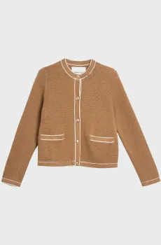 Женский бежевый кардиган CONTRAST KNIT Бежевый L Gant 4805368