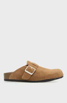 Женские бежевые замшевые клоги Greta Бежевый 37 PRPY PRSLT1436W