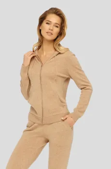 Женское бежевое кашемировое худи Бежевый 40 MARC&ANDRE W20-00CH114