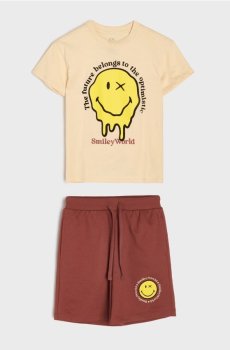 Комплект із футболки з шортами SmileyWord - буряковий