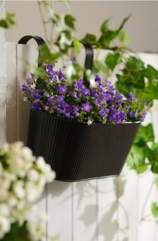 Кашпо для підвішування на перила - чорний