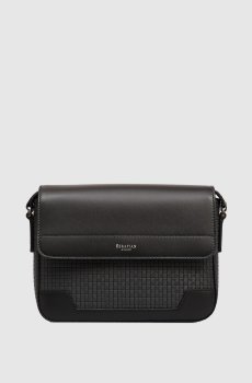 Серая кожаная сумка-мессенджер с логотипом